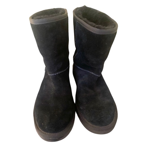 Koolaburra Ugg Women’s Boots 6 Ankle Black Suede Faux Fur Shearling Booties - Picture 2 of 6